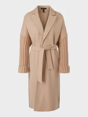 bright toffee knitted coat