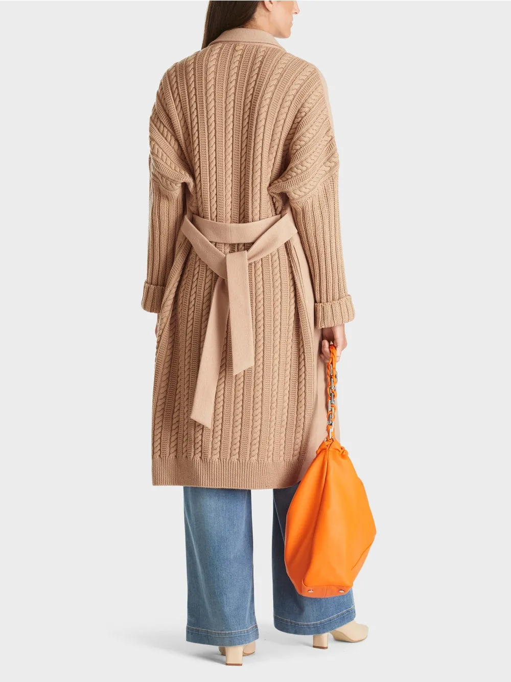 bright toffee knitted coat