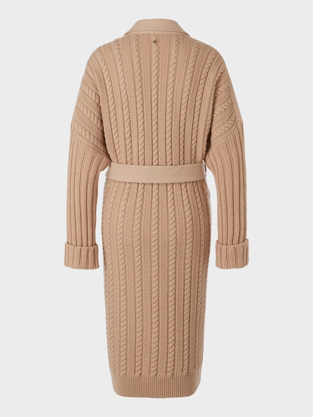 bright toffee knitted coat