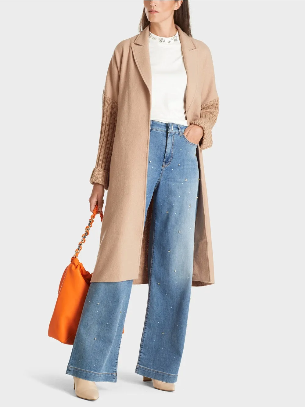 bright toffee knitted coat