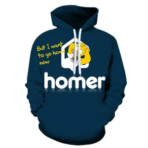 Cartoon 3D Print Hoodie - Homer Simpson Sweatshirt