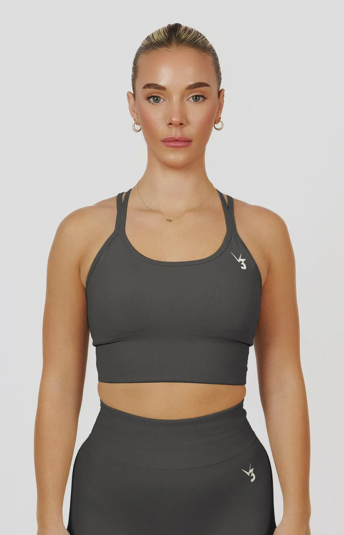 Form Seamless Scrunch Sports Bra, Leggings & Shorts Set - Slate Grey
