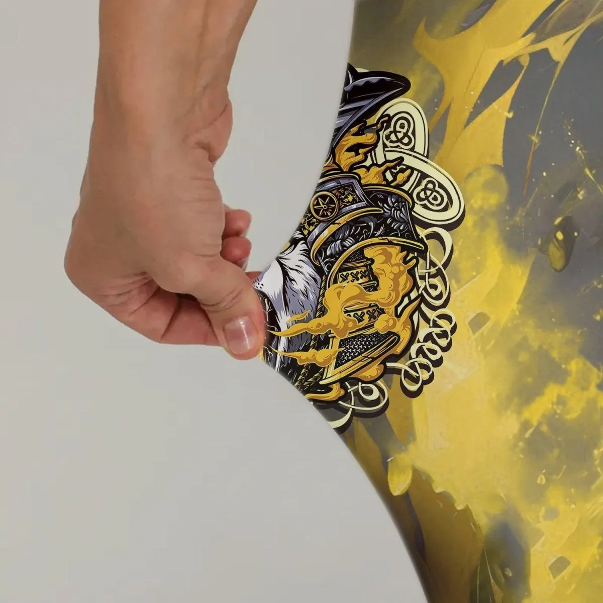 Golden Panda Skull Leggings