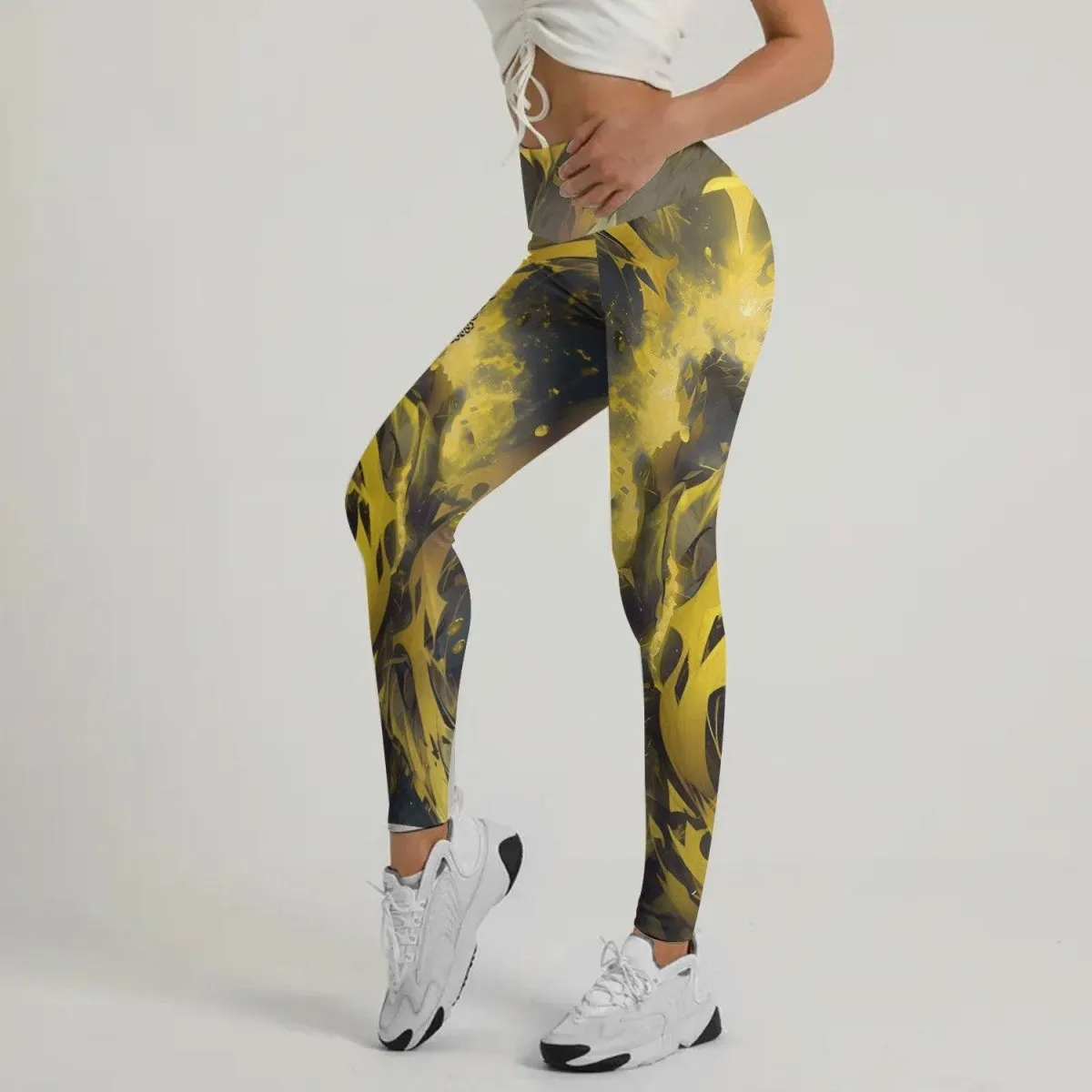 Golden Panda Skull Leggings