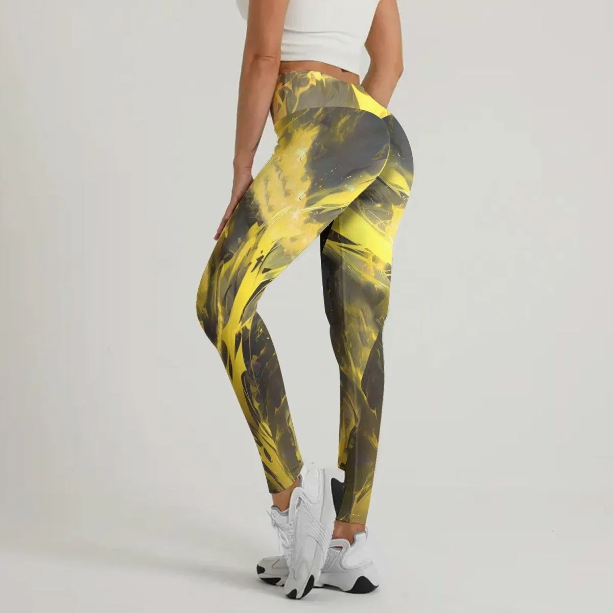 Golden Panda Skull Leggings