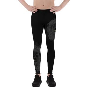 Hustle Harder Onyx Skull Floral Men's Leggings