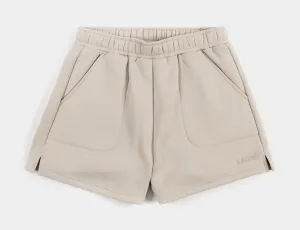 Leila Fleece Womens Shorts (Beige)