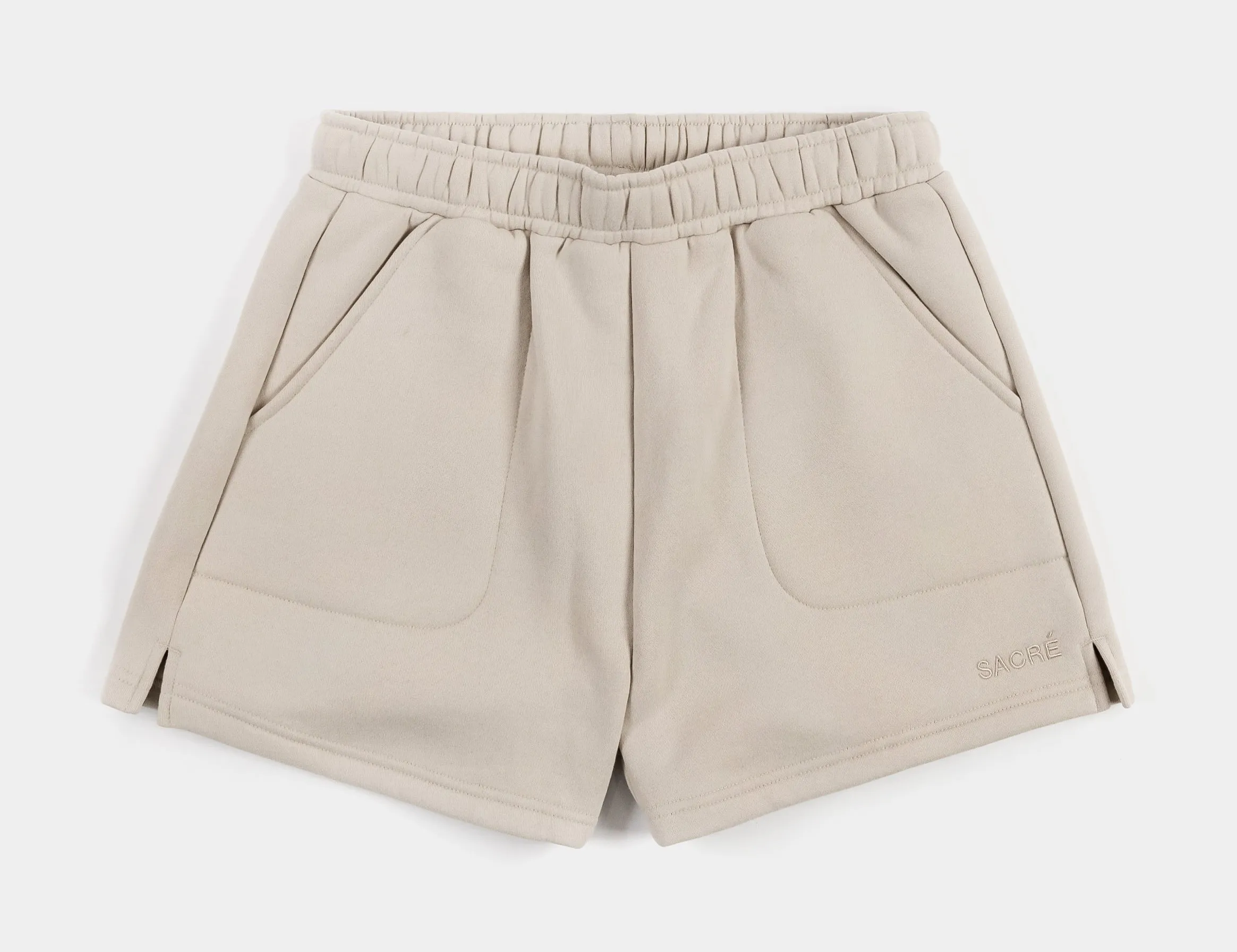 Leila Fleece Womens Shorts (Beige)