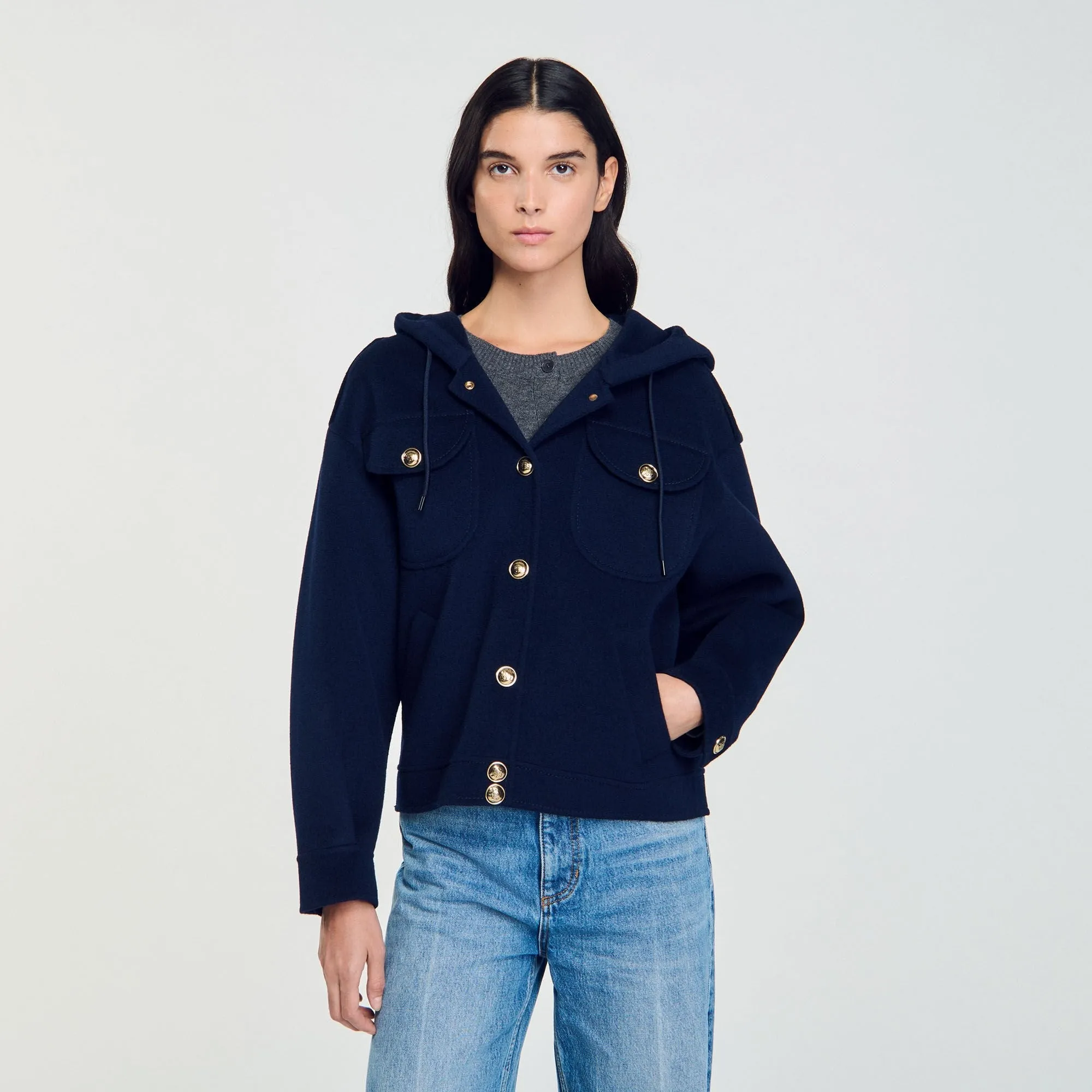Marjane Double-Faced Wool Coat Navy Blue