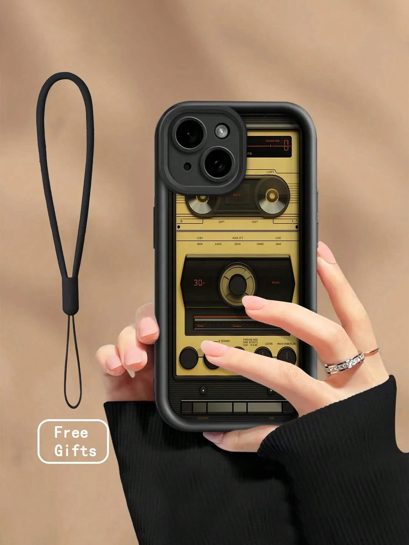 New Groove Texture Thickened Anti-Fall Colorful Hand Strap Drawing Phone Case Suitable For IPhone 15 Pro Max, Apple P13, P14, P11, P12 Pro, XS.XR/78P.78GES2, Samsung A50, A12, A32, A52, A72, A51, A21S, A13, A14, S22 Ultra, S23, A33, A53, S20 FE, Xiaomi Re