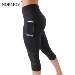 NORMOV Summer Mesh Patchwork Leggings Women