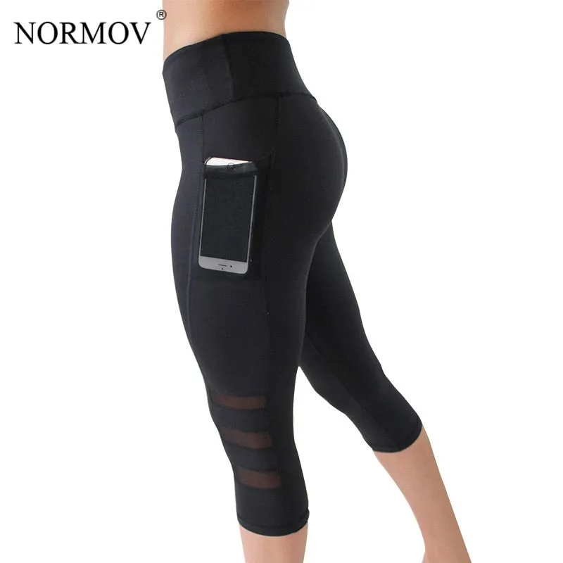 NORMOV Summer Mesh Patchwork Leggings Women