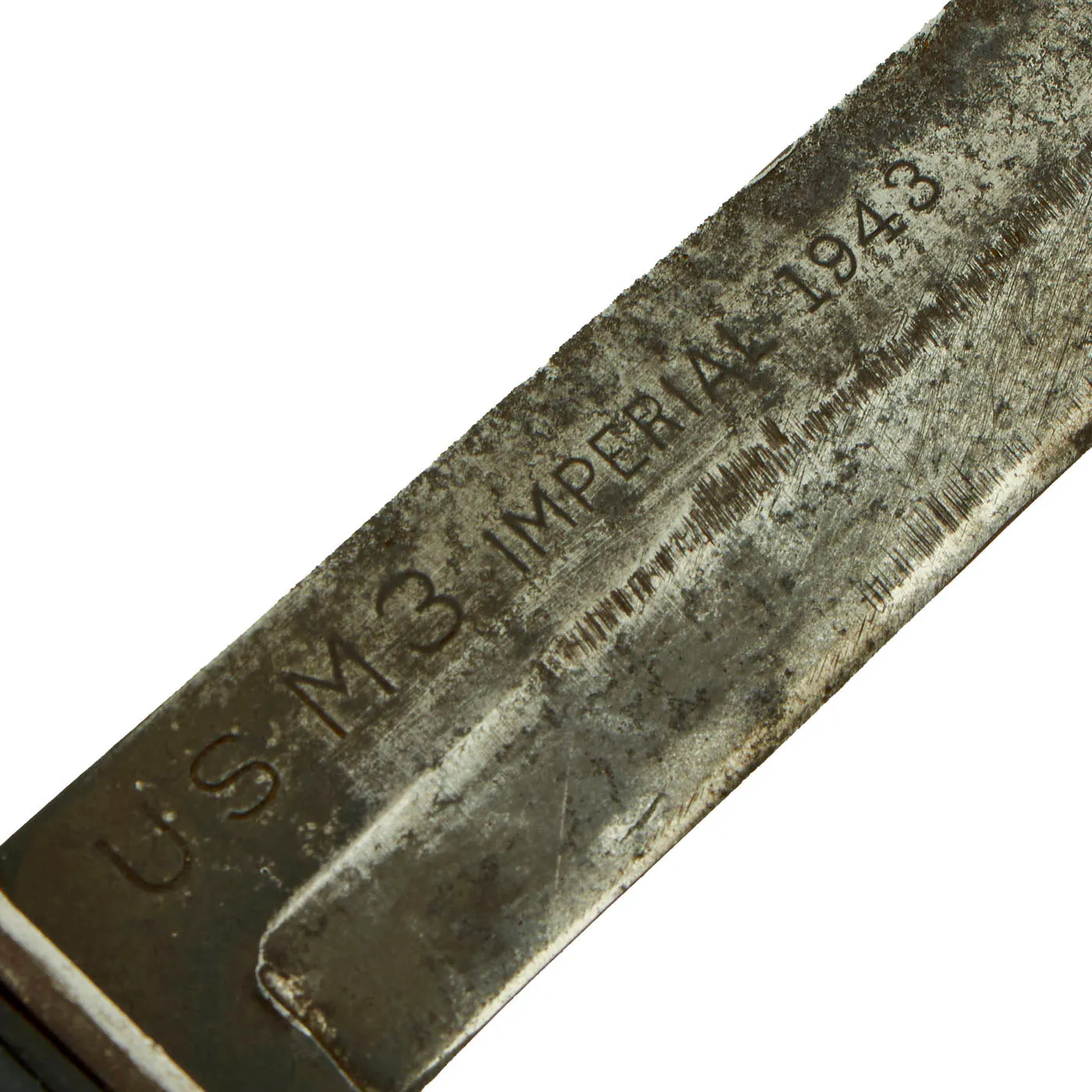 Original U.S. WWII Blade Marked 1943 Dated M3 Fighting Knife by Imperial with 1943 Dated M6 Scabbard by Moose Co.