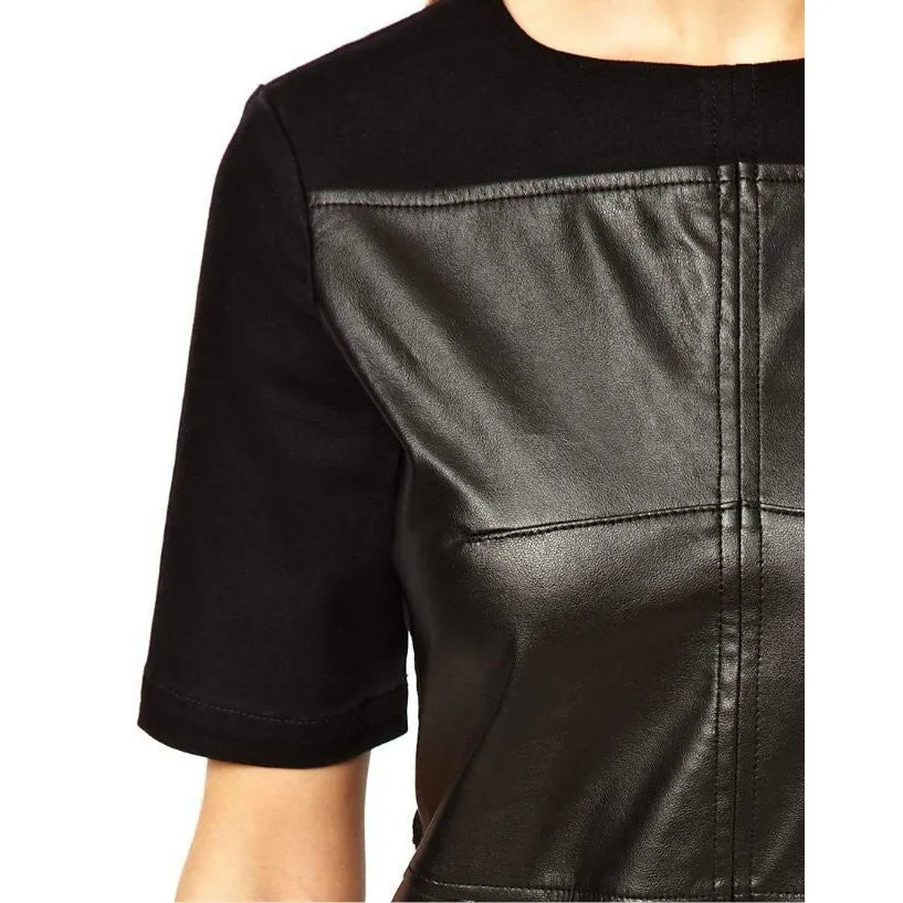 "Black Leather" Mini Dress