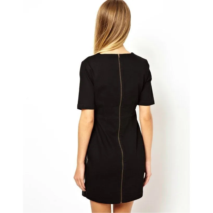 "Black Leather" Mini Dress