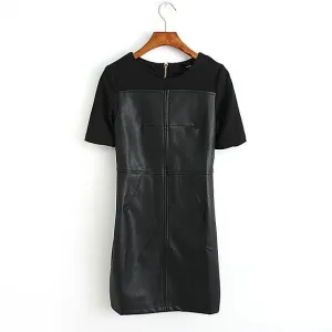 "Black Leather" Mini Dress