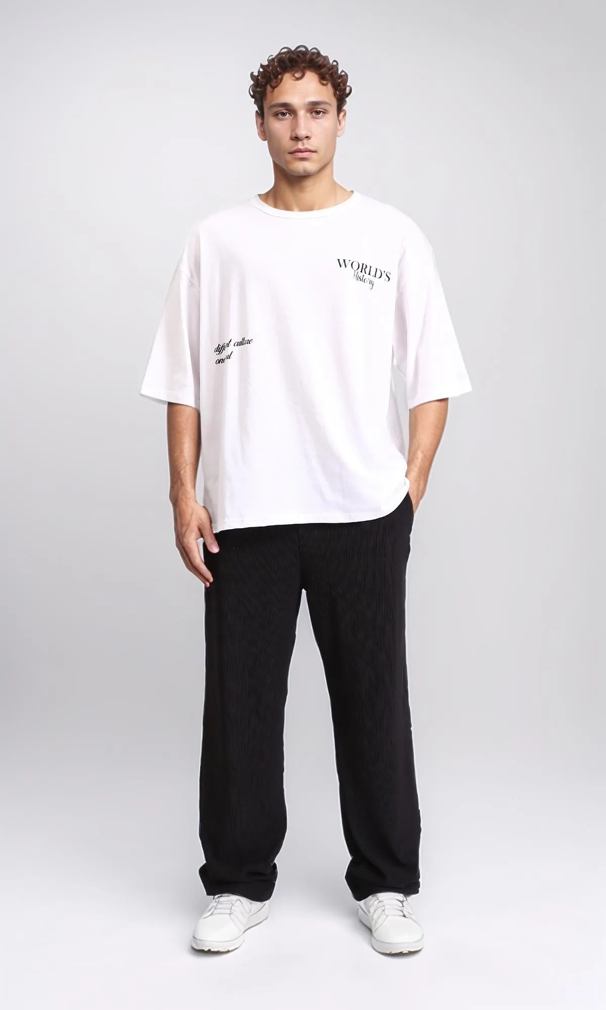 R208096 - Elastic Waist Comfy Ribbed Pants - Black